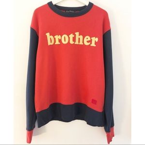 Acne M color blocked “brother” sweatshirt